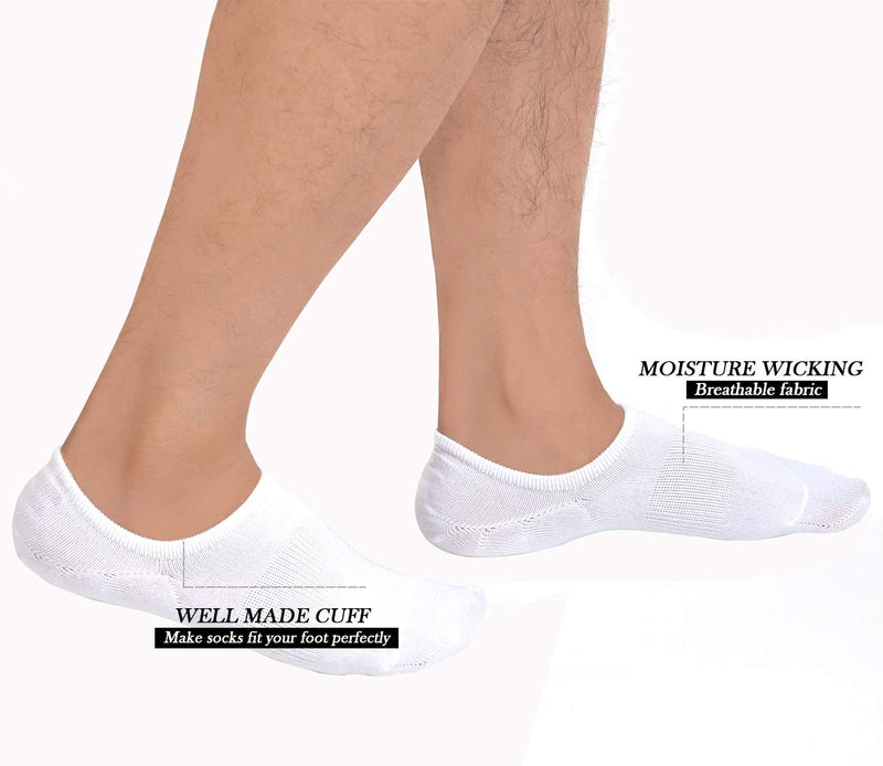 Jormatt Mens Cotton Low Cut No Show Socks With Non-Slip Grips, 6 Pairs 8 Pairs Black,6 Pairs 6-10 - NewNest Australia
