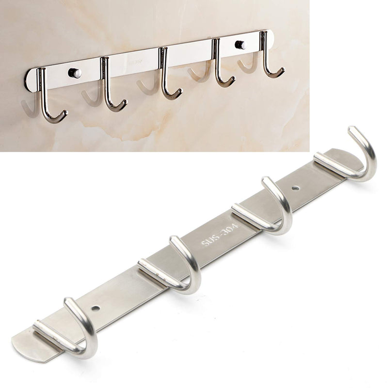 NewNest Australia - Pxyelec 11 Inch Coat Hooks SUS304 Stainless Steel Wall Mounted Coat Rack Towel Hook with 4 Heavy Duty Hooks,Wall Mount,Brushed Nickel, Pack of 2 