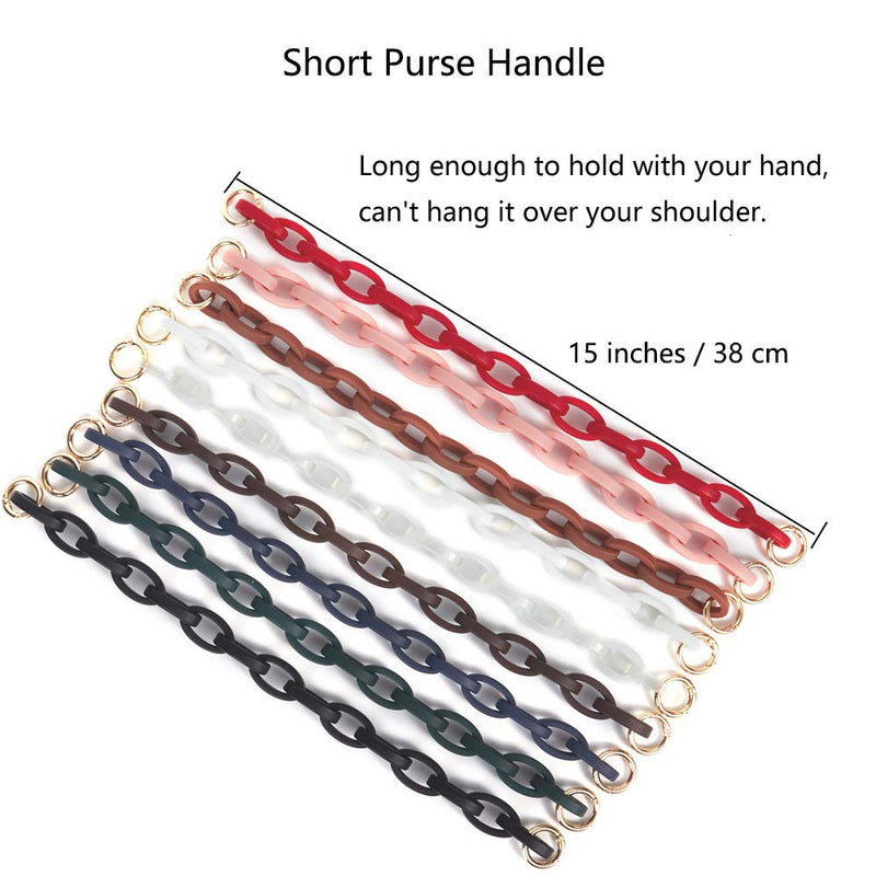 Xiazw Short Resin Bag Purse Handle Strap Replacement，Bag Decoration Chain，Bag Accessories Charms (Black) Black - NewNest Australia