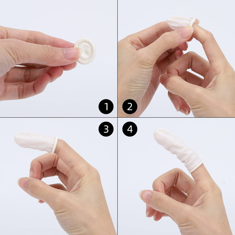 300Pcs Finger Cots Medium Latex Finger Cots White Finger Protectors for Injured Finger,Cracked Finger,Sports - NewNest Australia