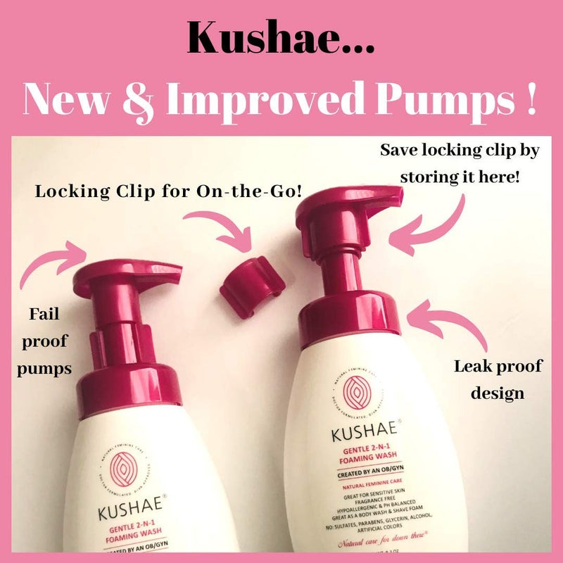 Kushae Gentle 2-in-1 Feminine Foaming Wash – OB/GYN Made, All Natural, Fragrance Free to Balance pH, Maintain Freshness & Prevent Odors, Perfect for Sensitive Skin, Made in USA - NewNest Australia