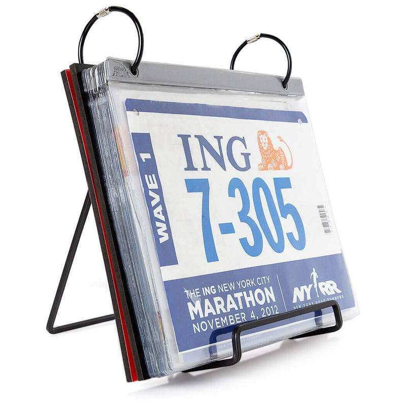 NewNest Australia - Gone For a Run BibFOLIO Race Bib Album Display Stand | 5” x 7” x 6” | Black 