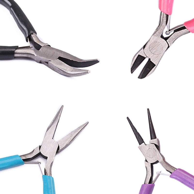 4 Pack Jewelry Pliers Jewelry Making Pliers Tools Kit with Needle Nose Pliers/ Chain Nose Pliers, Round Nose Pliers, Bent Nose Pliers, Wire Cutters for Wire Wrapping Earring Craft Making Supplies - NewNest Australia