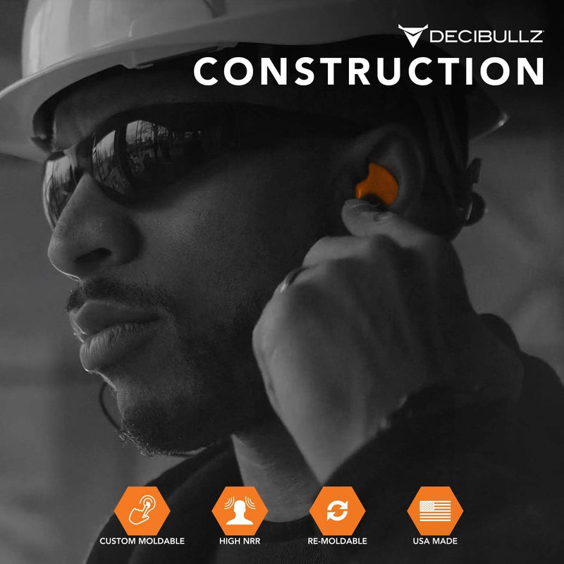 Decibullz - Custom Molded Earplugs, 31dB Highest NRR, Comfortable Hearing Protection for Shooting, Travel, Work and Concerts Orange - NewNest Australia