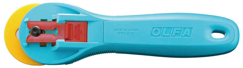 OLFA 45mm Quick-Change Rotary Cutter (RTY-2/C) - Rotary Fabric Cutter w/ Blade Cover for Crafts, Sewing, Quilting, Replacement Blade: OLFA RB45-1 (Aqua) - NewNest Australia