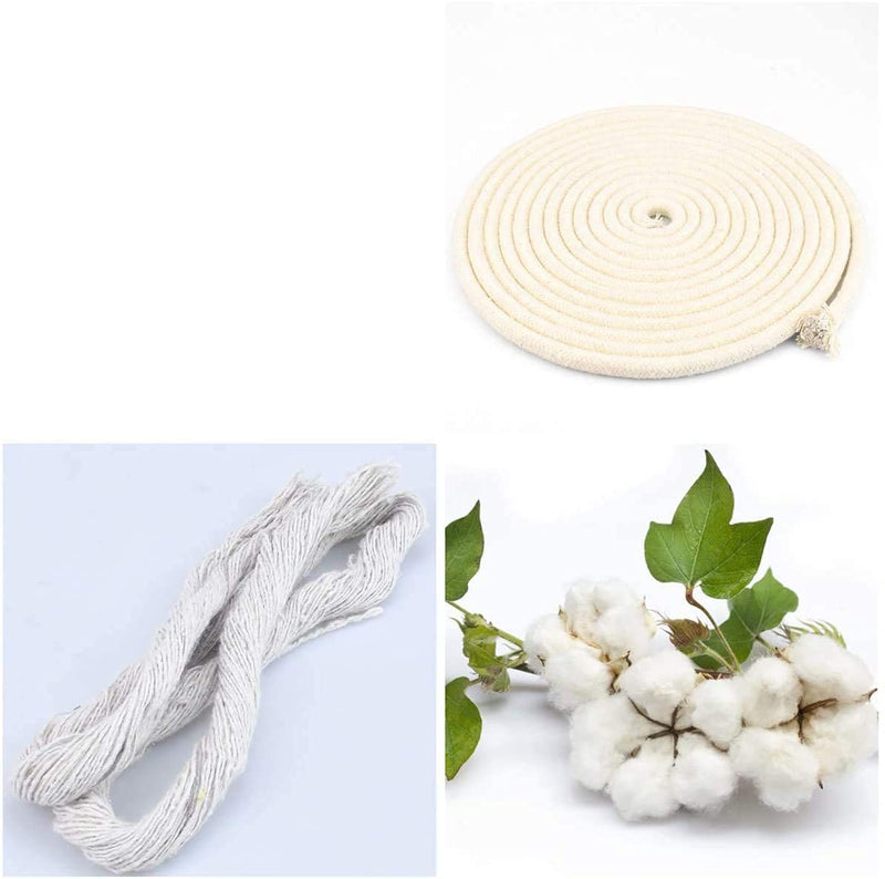 1/4 Inch Natural Cotton Rope, White Craft Rope Clothesline, Used for DIY Rope Baskets, Handicrafts, Candle Wicks, etc, 6MM, 39 Feet. 39 FT - NewNest Australia
