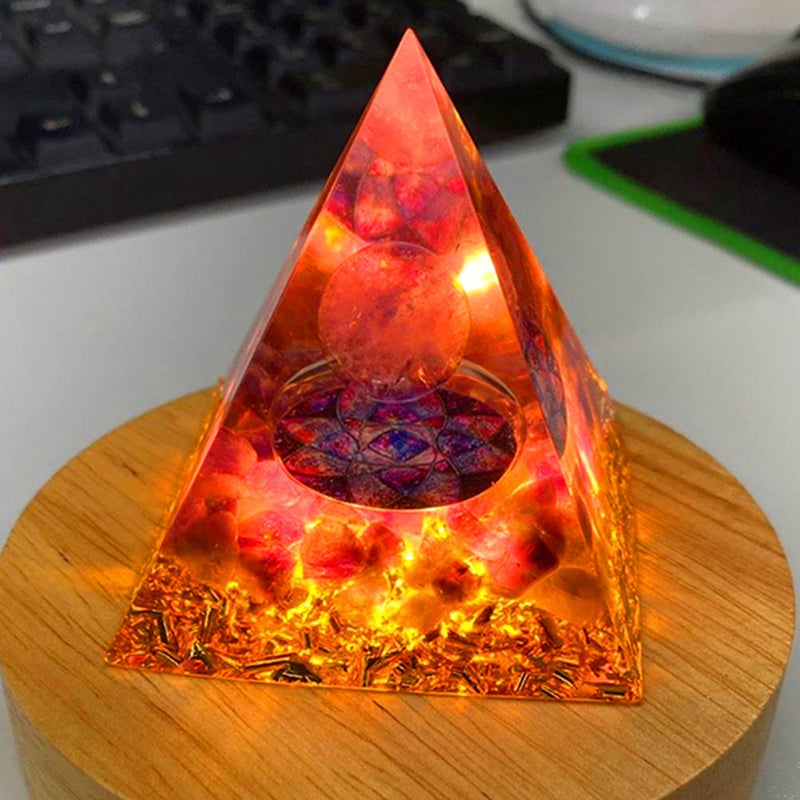 ycyingcheng Pyramid Ogan Crystal Energy Tower Nature Reiki Chakra Crushed Stone, Negative Energy Remover Blessing Home Office Ornaments, Healing Crystal Boost Immune System Meditation, 6cm D - NewNest Australia