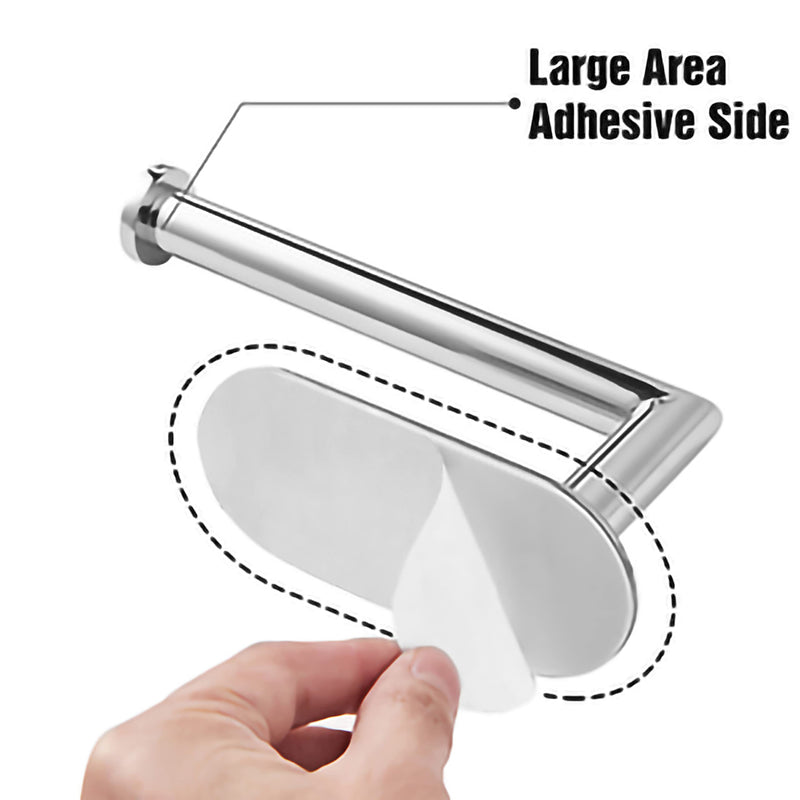 Polarduck Adhesive Toilet Paper Holder, 3M Chrome Toilet Paper Holder SUS 304 Stainless Steel, Toilet Paper Roll Holder No Drilling for Bathroom (Silver) - NewNest Australia