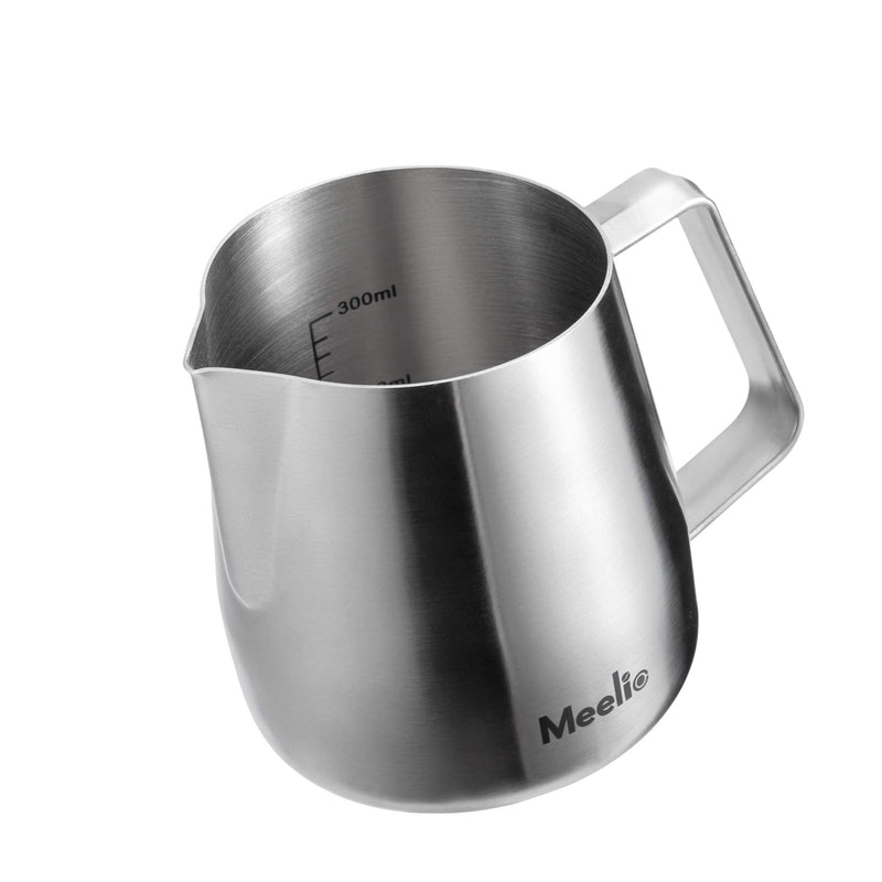 MeelioCafe Milk Frothing Pitcher, Stainless Steel Coffee Creamer Milk Frothing Pitcher Jug Cup with Measurement Mark , 14oz (420 ml) Espresso Steaming Pitcher , Mate Finish 420ML - NewNest Australia