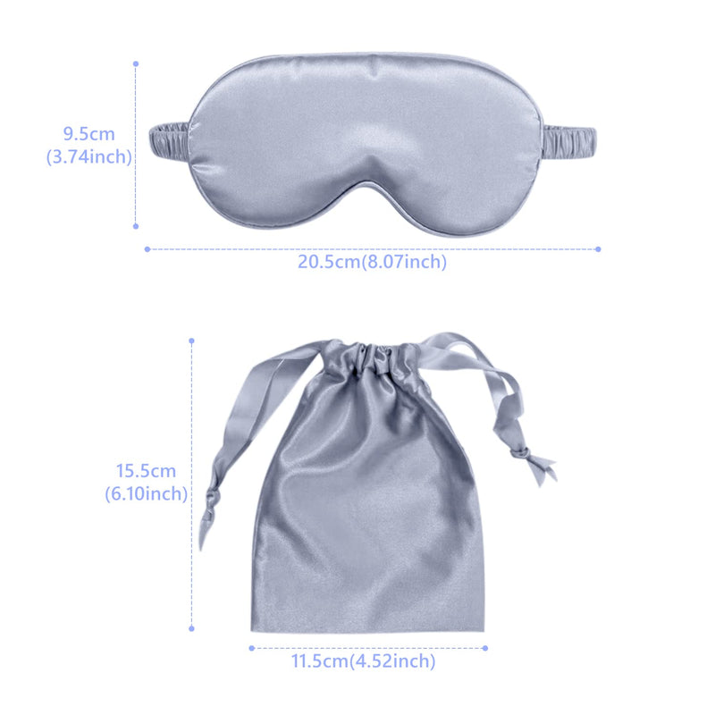 ALLY-MAGIC Silk Sleep Mask for Women Men Adjustable Eye Mask for Sleeping with Elastic Strap Both Sides Blackout with Cloth Bag for Travel Yoga Nap Meditation Y4-SMZGYZ(Blue) Blue - NewNest Australia