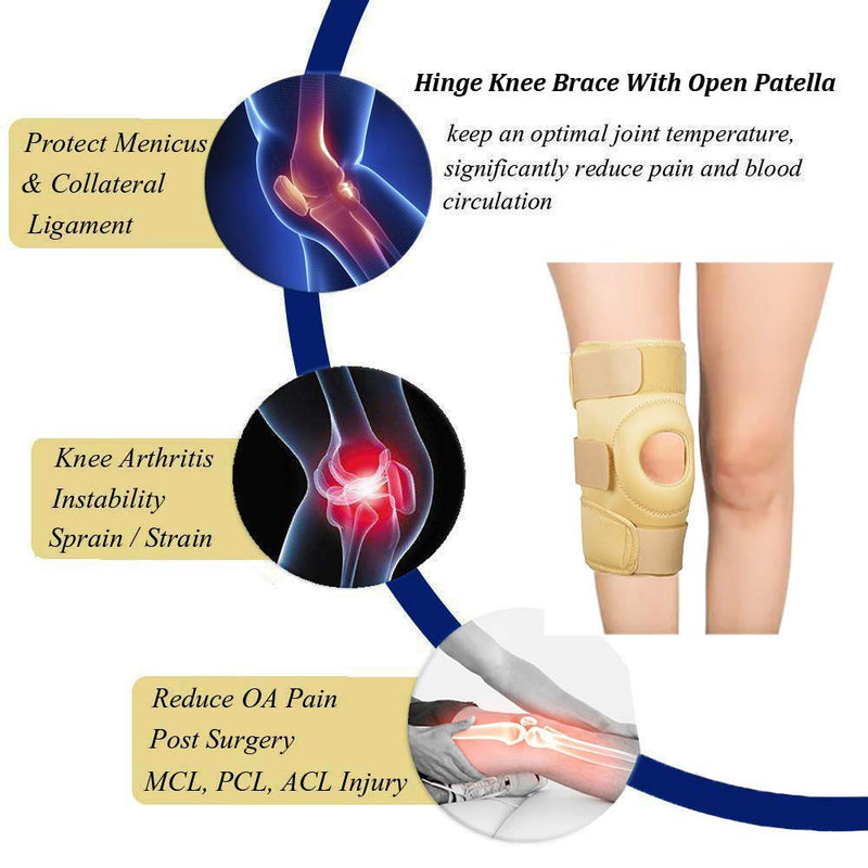 Wonder Care Knee Brace Support, Knee Stabilizer Support Compression muscle Joint Protection, Relieves ACL, LCL, MCL, Meniscus Tear, Arthritis, Tendonitis Pain, Adjustable Bi-Directional Straps - Large L(19.6-22") - NewNest Australia
