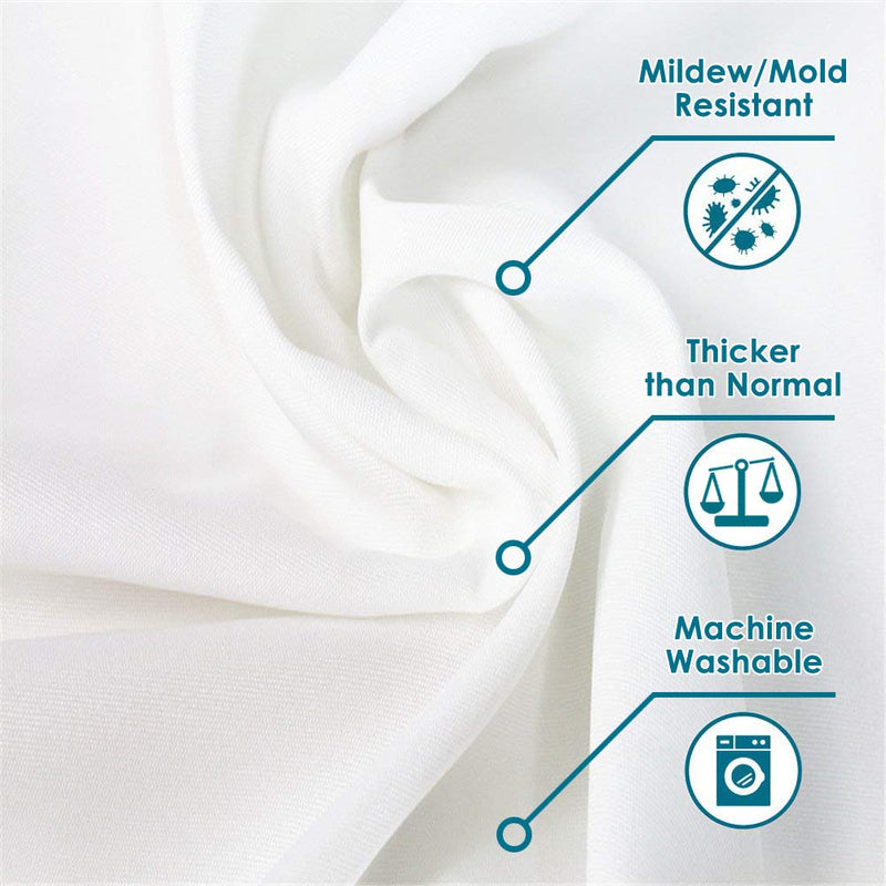 LanMeng Solid Fabric Shower Curtain Liner, Comes with 12 Hooks, White White Fabric 72-by-72 inches (standard) - NewNest Australia