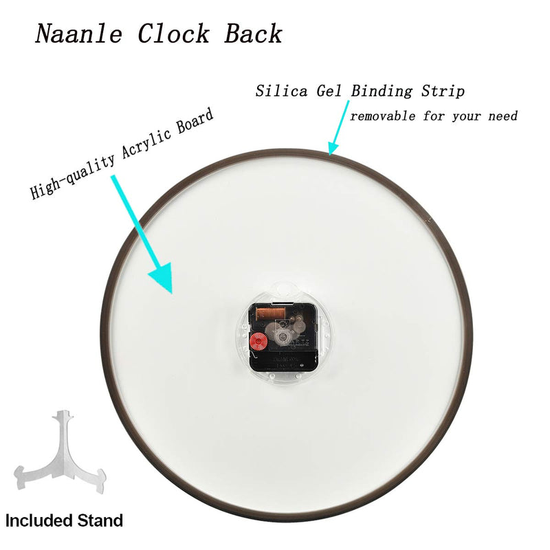 NewNest Australia - Naanle Stylish Flamingo Splashed Printed Round Wall Clock, 12 Inch Silent Battery Operated Quartz Analog Quiet Desk Clock for Home,Office,School,Kitchen Color07 
