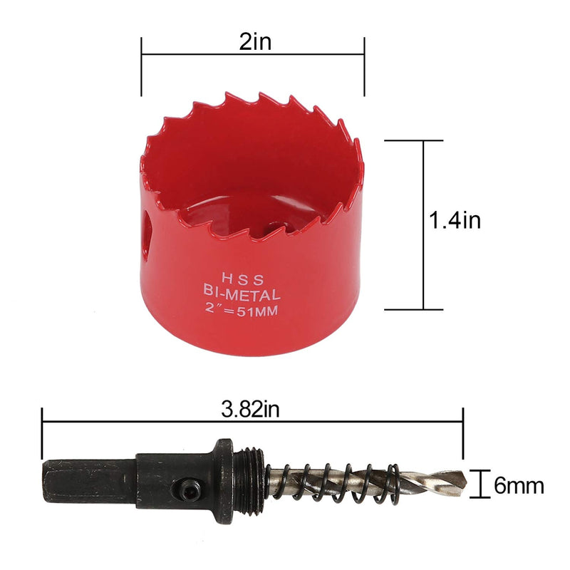 KINJOEK 2 Inch 51 MM Hole Saw Heavy Duty Steel Cornhole Boards Hole Saw Blade Corn Hole Drilling Tool Drill Bit Saw for Cornhole Game, Red 1 Packs 2" Red - NewNest Australia