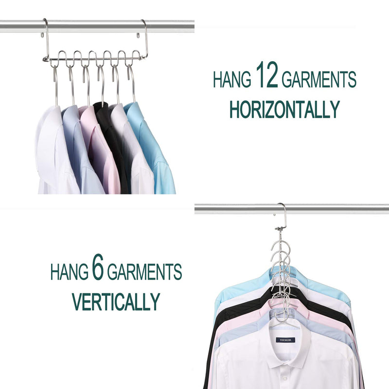 NewNest Australia - Giftol Metal Space Saving Hangers 12 Slots New Version Hanger Magic Cascading Hanger Closet Wardrobe Clothes Organizer(4 Pack) 4 Pack 