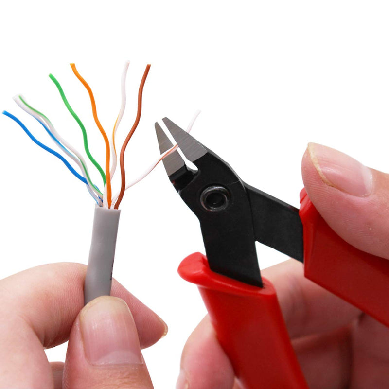 Flush Cutter, Wire Cutters, BS-8109 Wire Cutter Pliers, Flush Cutters, Nippers, Diagonal Cutter, Wire Cutters Side Cutter, Micro Shear Cutter Precision Electronics Siding Cutting Pliers 5 inch, Red 1 Pack -5" Red - NewNest Australia