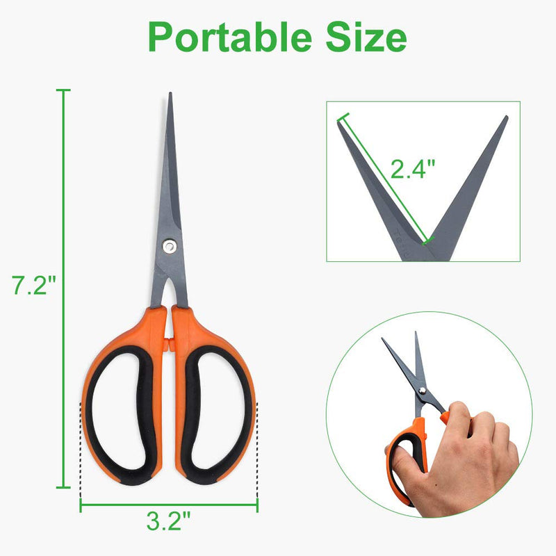 GROWNEER 3 Packs Trimming Scissors Teflon Coated Non Stick Blades Pruning Shears Gardening Hand Pruning Snips with Straight Stainless Steel Precision Blade - NewNest Australia