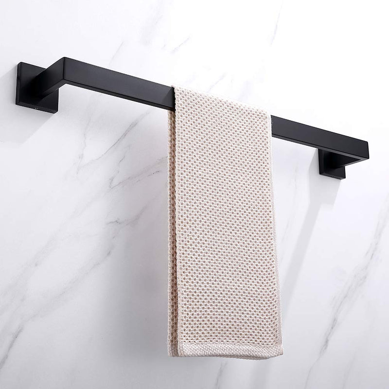 TASTOS 23.6 Inch Black Single Towel Bar Rack, SUS 304 Stainless Steel Bathroom Towel Bar Heavy Duty Towel Holder Kitchen Towel Rod, Wall Mount with Screws Towel Bar Rod Matte Black Finish 23.6-Inch - NewNest Australia