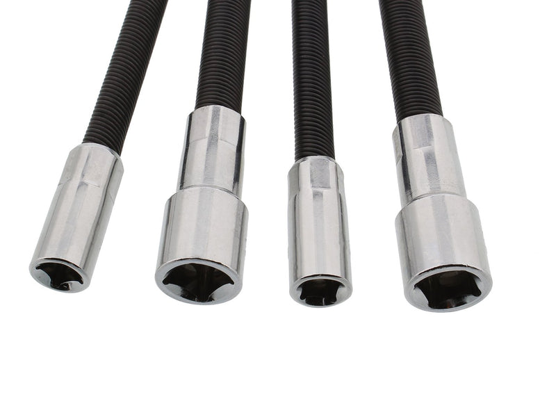 ABN Flexible Socket Extension Cables - 4pc Flex Socket Extension Bar Set 1/4in and 3/8in Drive Light Impact Extender - NewNest Australia