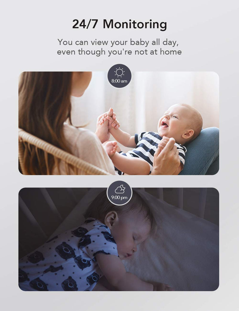 Nooie Baby Monitor with Camera and Audio 1080P Night Vision Motion and Sound Detection 2.4G WiFi Home Security Camera for Baby Nanny Elderly and Pet Monitoring, Works with Alexa - NewNest Australia