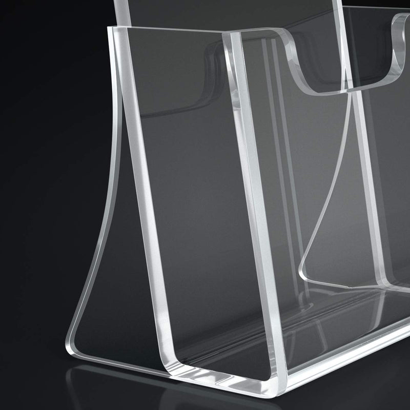 HIIMIEI 2 Pack 4 inch Wide Acrylic Brochure Holders for Pamphlets, Cards, Brochures, Magazines, Literature, Pamphlets Display Stand for Countertop - NewNest Australia