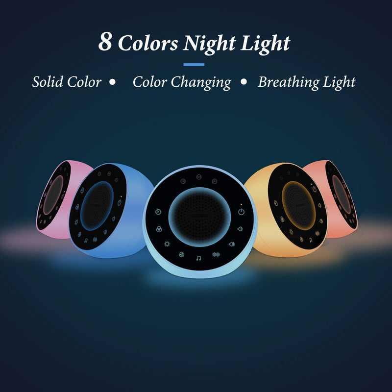 Housbay Glows White Noise Sound Machine - Night Light for Baby, Kids, 31 Soothing Sounds for Sleeping, Relaxation - Sleep Machine for Adults, Baby A-White - NewNest Australia