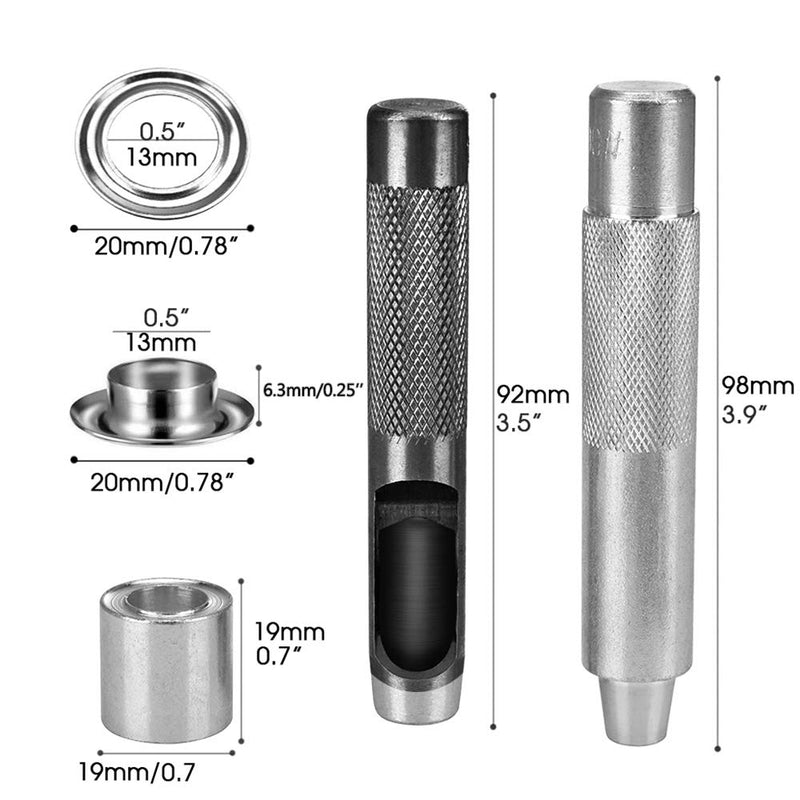 Grommet Kit,Grommets 1/2 inch Heavy Duty Metal Eyelets Kit for Fabric - NewNest Australia