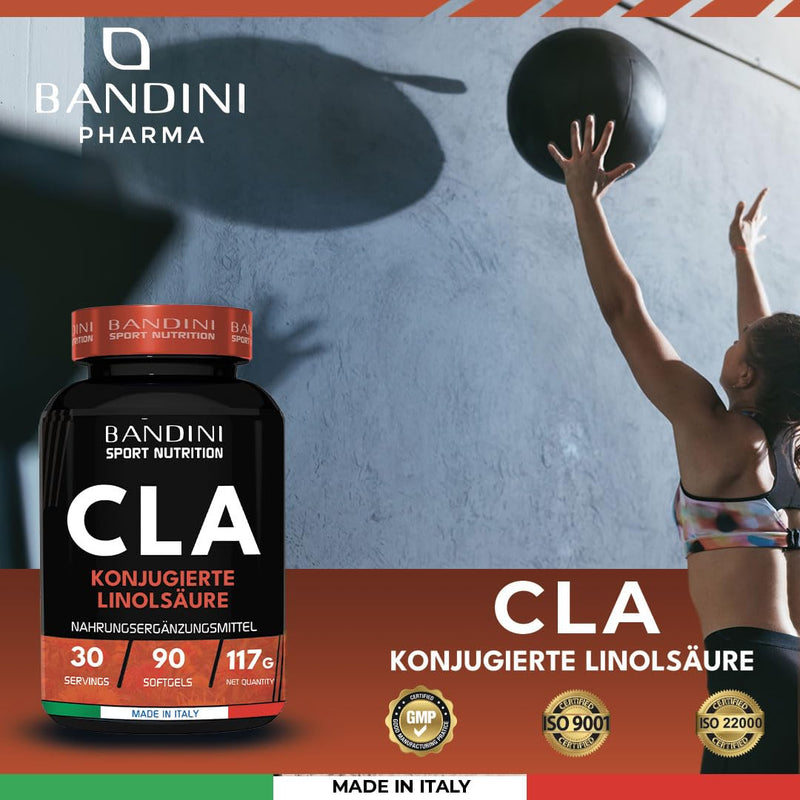 Bandini® CLA | 2400 mg CLA per daily amount | 90 softgels | Conjugated linoleic acid from 100% pure safflower oil | Fat burner, muscle building | Highly dosed, vegan, laboratory tested, without additives - NewNest Australia