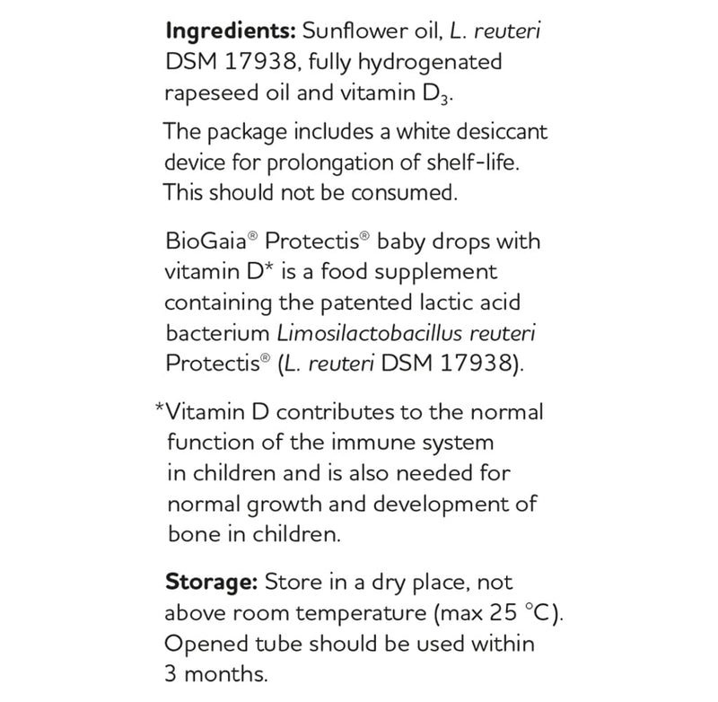 BIOGAIA Protectis Probiotic Drops with Vitamin D3 10ml Suitable for Newborn Babies,Balance Baby’s Gut Flora and Support Immune System. Contains BioGaia Patented L Reuteri DSM 17938. - NewNest Australia