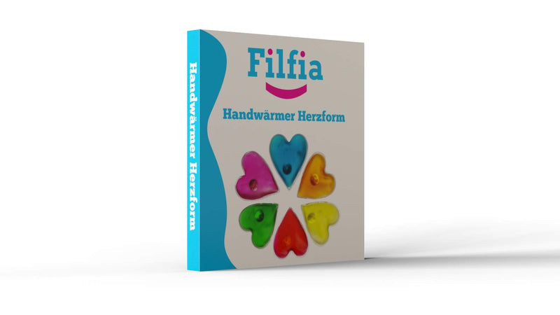 Filfia hand warmer heart shape, 6 pocket warmers for warm hands in winter, pocket pillow, reusable heat pad red, green, turquoise, pink, yellow, orange - NewNest Australia
