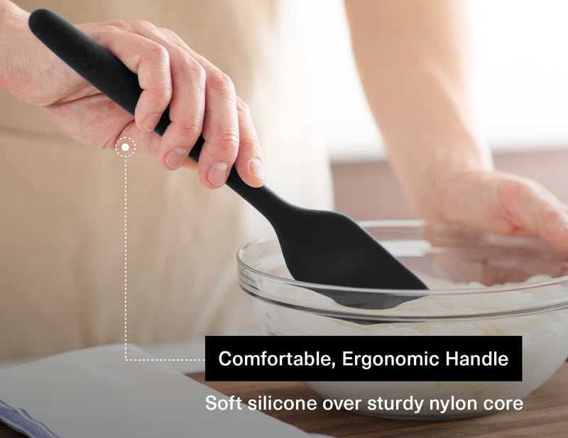 Misen Silicone Spatulas For Nonstick Cookware - Rubber Kitchen Spatula - Large Heat Resistant Cooking Spatula - 11 inch, Black - NewNest Australia