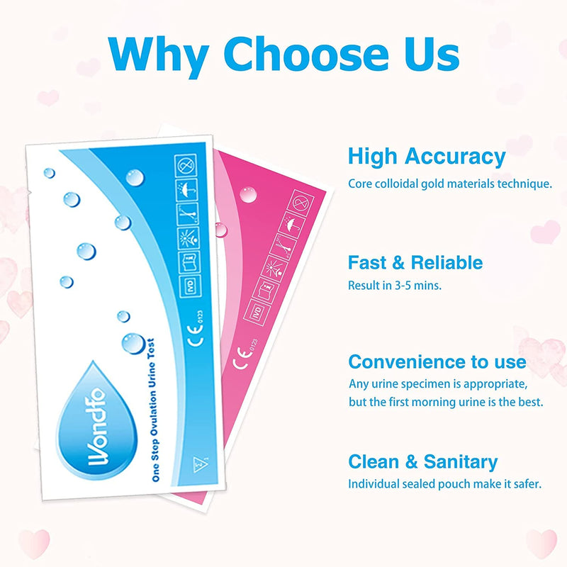 Wondfo Ovulation Test x 50 Pregnancy Test x 20 Ultra Early Test Sensitivity of 10 mIU/ml Pregnancy Test Strips Quick Detection OPK Pack of 70 (Pack of 1) - NewNest Australia
