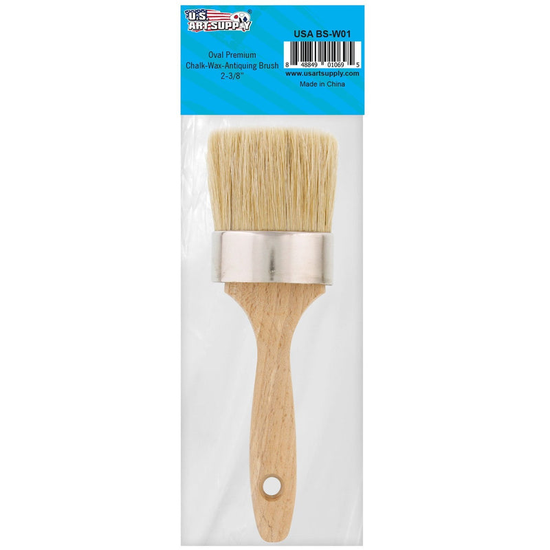 U.S. Art Supply Multi Use 2-1/8" Oval Chalk and Wax Brush for Chairs, Dressers, Cabinets and Other Wood Furniture - 100% Natural Bristles, Lightweight and Rust Resistant - NewNest Australia