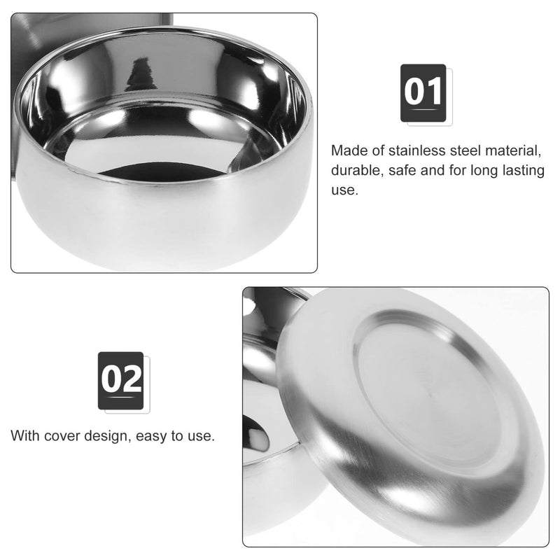 DECHOUS Stainless Steel Men Shaving Soap Bowl with Lid Useful Shaving Cream Soap Bowl Practical Mill Shaving Bowl for Home Bathroom (Silver) - NewNest Australia