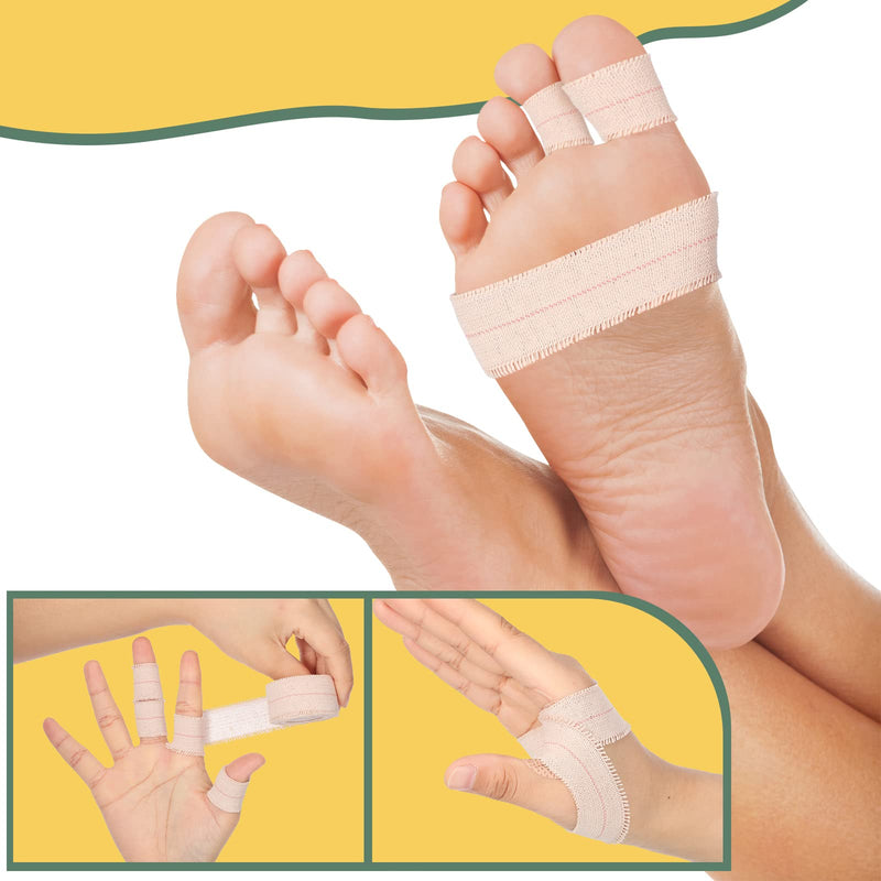 2 Rolls Adhesive Elastic Tape Bandage Tape Wrap Flexible Stretch Bandages for Sports Ankle, Knee and Wrist Sprains(Beige,1 Inch Wide) Beige 1 Inch Wide - NewNest Australia
