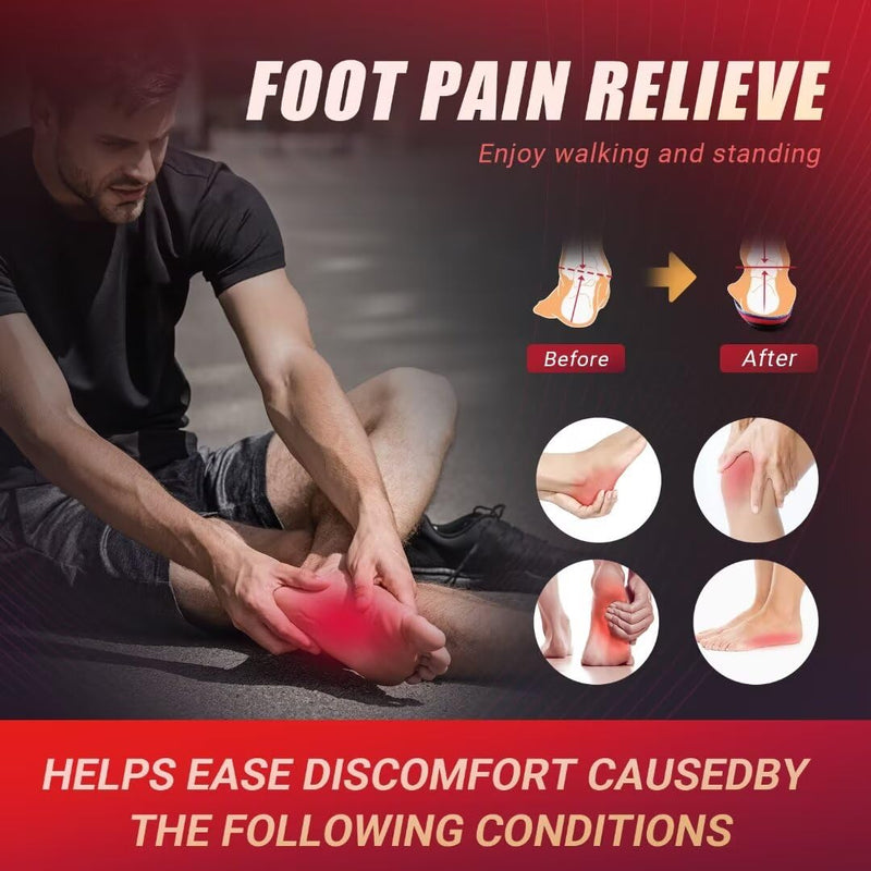 PCSsole Orthopedic Insoles High Arch Support Shoe Insoles, Flat Foot Insoles Shoes Insoles Work Shoes for Flat Feet, Plantar Fasciitis, Foot Pain Red, M:Men(8-9.5)28cm M:men(8.5-10)28cm - NewNest Australia