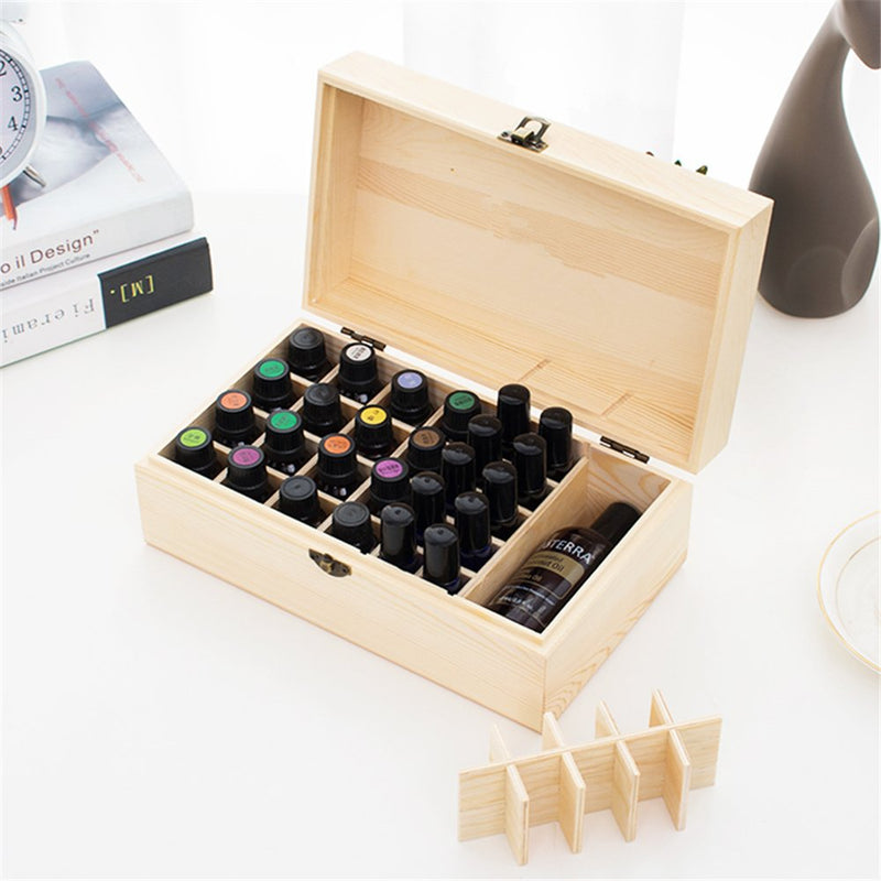 Beunyow 36 Holes Portable Wooden Aromatherapy Gift Box Essential Oils Bottles Box Storage Case Box - Suitable For Nail Polish, Fragrance Oils, Essential Oil, Stain And Lipstick - NewNest Australia