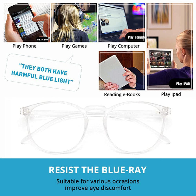 Lnticb Blue Light Filter Glasses Computer Glasses Gaming Safety Glasses Tr90 Glasses Frame Blue Light Glasses Uv Blue Blocked Super Light Reduction Eye Strain Fashion For Men And Women - NewNest Australia