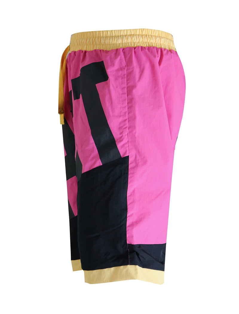 SCREENSHOT Men's Athletic Retro Throwback Basketball Gym Fitness Active Workout 12" Inseam Length Fashion Shorts Large Sp3102-pink - NewNest Australia