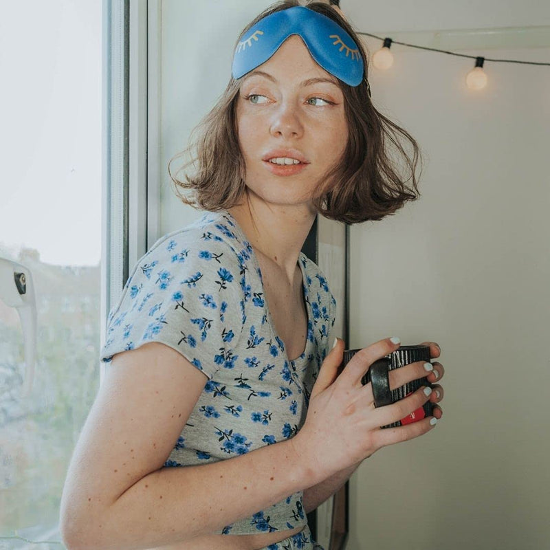 SMUG 100% Blackout Sleep & Eye Mask | Eyelash Extension Friendly | Eye Masks for Sleeping | Sleep Masks for Women & Men | Straps for Dream Comfort & Adjustability | Blue Wink - NewNest Australia