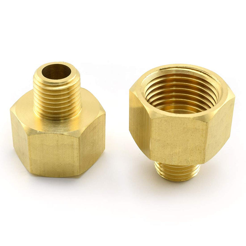 MARRTEUM Brass Pipe Fitting Adapter 1/4" NPT Male to 1/2" NPT Female Reducer Connector, 2pcs 1/4" M x 1/2" F - NewNest Australia