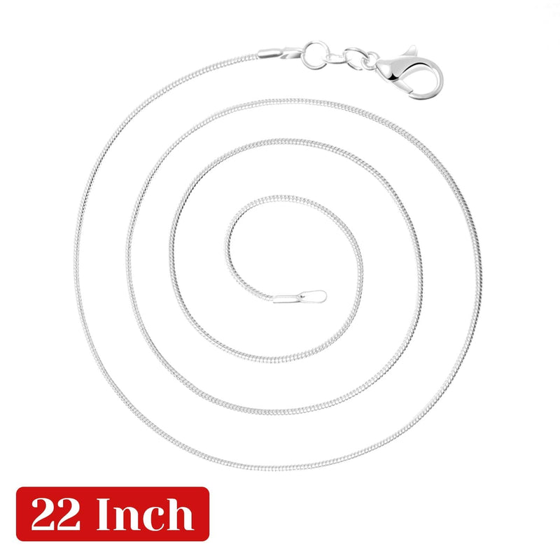 Paxcoo 30 Pack Necklace Jewelry Chain Bulk Silver Snake Chain Necklace for Jewelry Making, 1.2 mm (22 Inches) - NewNest Australia