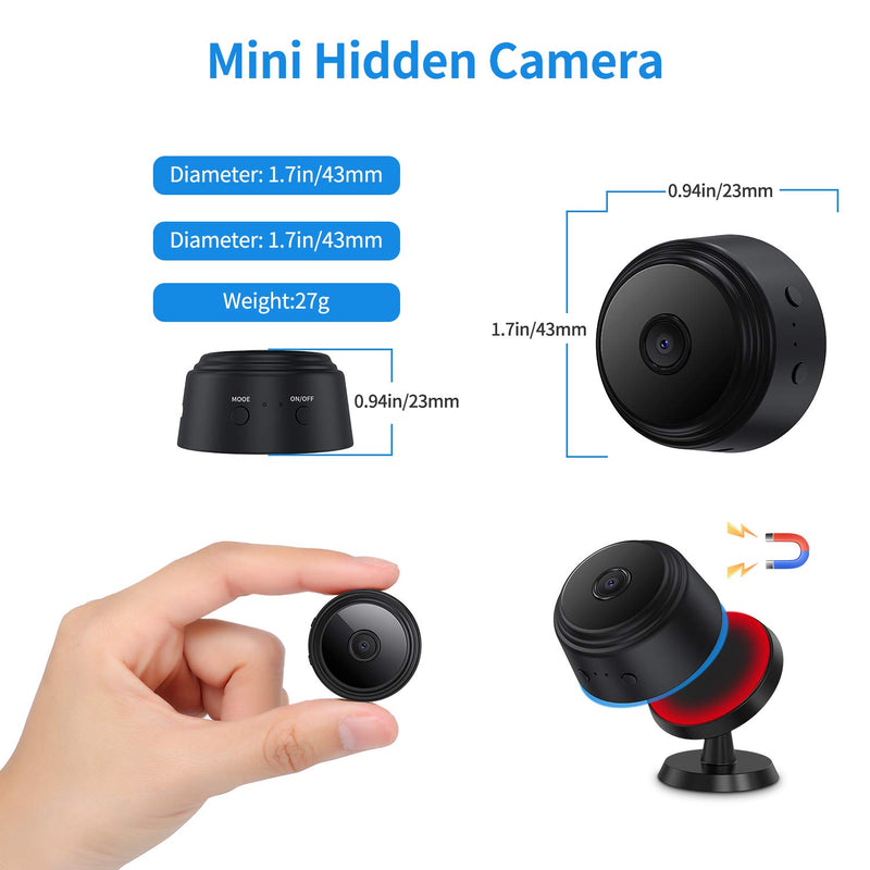 Mini Spy Camera Hidden Camera Video Recording with Auido, Night Vision Motion Detection, 1080P Home Security Camera Nanny Cam Pet Camera Baby Camera - NewNest Australia