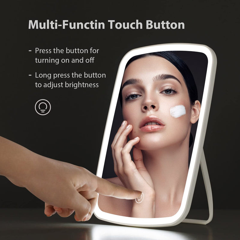 Makeup Mirror Touch Screen Vanity Mirror with LED Brightness Adjustable Portable USB Rechargeable - NewNest Australia