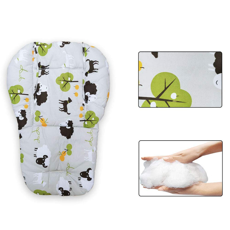Twoworld High Chair Cushion, Large Thickening Baby High Chair Seat Cushion Liner Mat Pad Cover Breathable(Grey Sheep) - NewNest Australia
