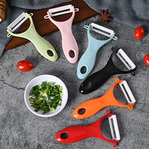 Trez Treamer 6-pack Light Ceramic Y Peeler Set with Sharp and Durable Blades Ergonomic Handles, Apple Potato Peelers Bar Tools Kitchen Gadgets, Red Black Pink Yellow Orange Green Blue - NewNest Australia