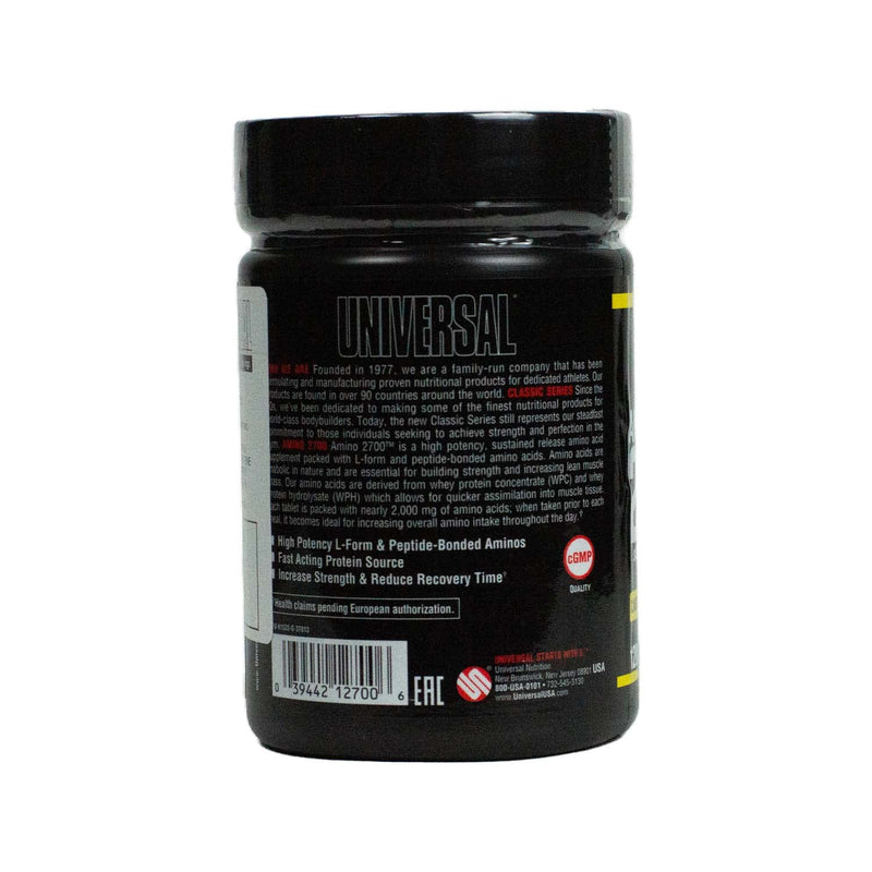 Universal Nutrition Amino 2700 Contains Highly Effective L-Form Amino Acid Supplement & Peptide-Bound Amino Acids, For Building Strength & Increasing Lean Muscle Mass, 120 Tablets - NewNest Australia