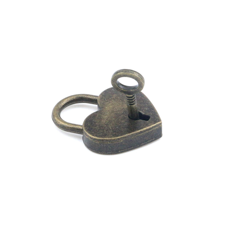 T Tulead 4PCS Vintage Padlock Bronze Heart-Shaped Locks 39x30mm Mini Locks with Keys for Notebook Box Cabinet Bronze,39x30mm - NewNest Australia