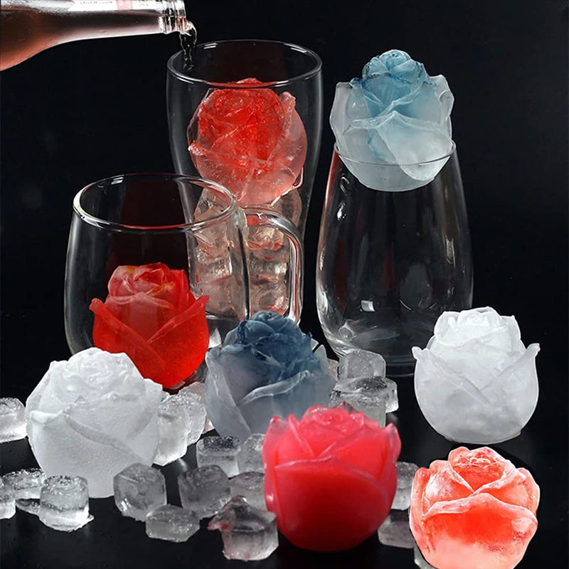 MEMOVAN 4pcs 3D Flower Silicone Soap Mold 3D Rose Flower Silicone Fondant Mold Bloom Rose Shape Resin Candle Mold for Cake Decoration Chocolate Handmade Soap Candy Making Clay Lotion Bar Wax DIY Craft - NewNest Australia