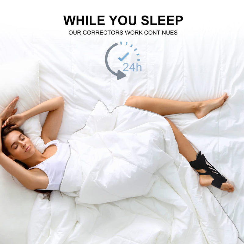 supregear Plantar Fasciitis Night Splint Set, Adjustable 3 Straps Foot Splint Support Ankle Brace with Massage Ball and Arch Supports for Plantar Fasciitis Flat Feet Achilles Tendonitis, Black - NewNest Australia